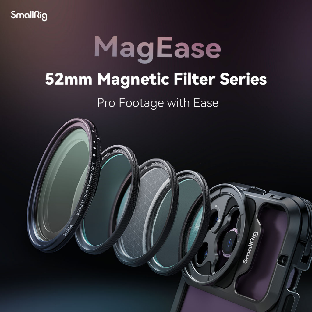Smallrig ชุดแหวนฟิลเตอร์ 2-in-1 52 มม. เอฟเฟค 1/4 สีดํา สําหรับวาง ...