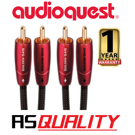 AudioQuest Golden Gate Phono Kabel 1,5m - Hoogwaardige RCA Audio Kabel Met Perfect-Surface Copper