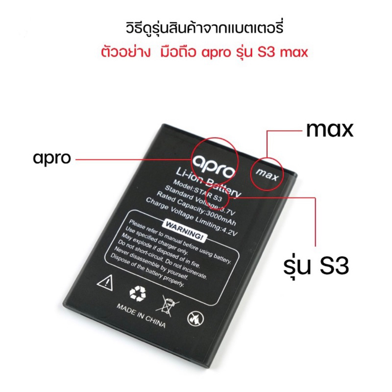 แบตเตอร์รี่มือถือ-battery-aproรุ่น-s4v-สินค้าใหม่-จากศูนย์-apro-thailand