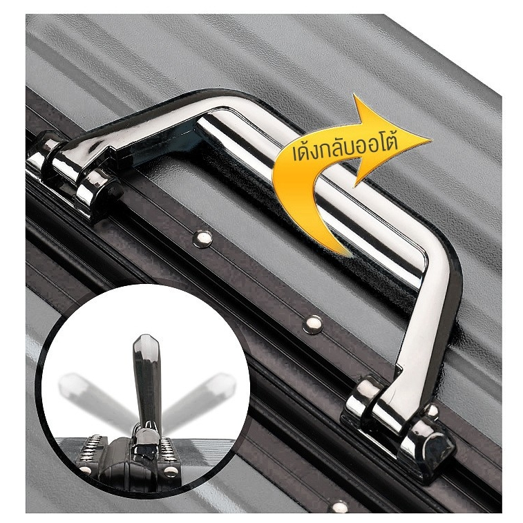 Suissewin รุ่น M202 กระเป๋าเดินทางโครงอะลูมิเนียม วัสดุโพลีคาร์บอเนต แข็งแรงทนทาน มาพร้อมที่ห้อยสัมภาระด้านหน้า เพิ่มความสะดวกสบายในการเดินทาง