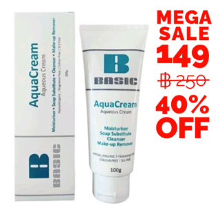 BASIC AQUACREAM 100g • Moisturiser • Soap Substitute • Cleanser • Make-up Remover Hypoallergenic | Fragrance