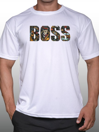 BOSS เสื้อยืดแขนสั้นผู้ชาย Men’s Gym Workout Bodybuilding Muscle T-Shirt