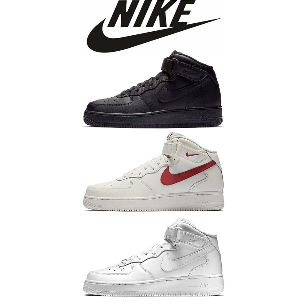 nike-air-force-1-mid-07-รองเท้าส้นเตี้ยกลางกันลื่นและทนทานรองเท้าลําลองสําหรับผู้ชายและผู้หญิง