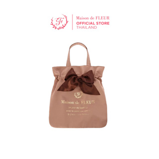 Maison de FLEUR - Ribbon Tote Bag SS20 กระเป๋าผ้าซาติน โบว์เดี่ยว สีทูโทน