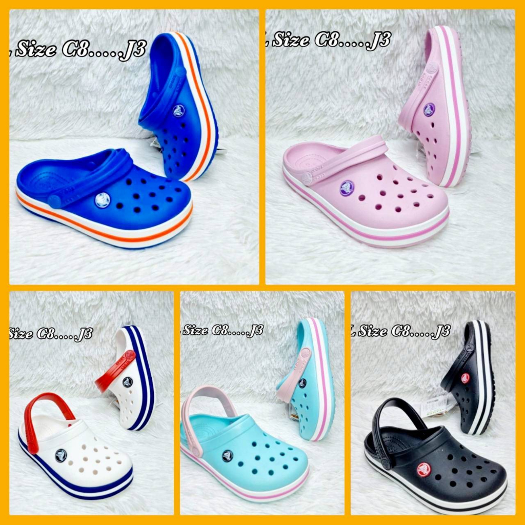 โปรซื้อ-1-แถมตุ๊กตาติดรองเท้า-2-ชิ้นฟรี-รองเท้า-crocs-crocsband-kids-clog-unisex-ถูกกว่าshop