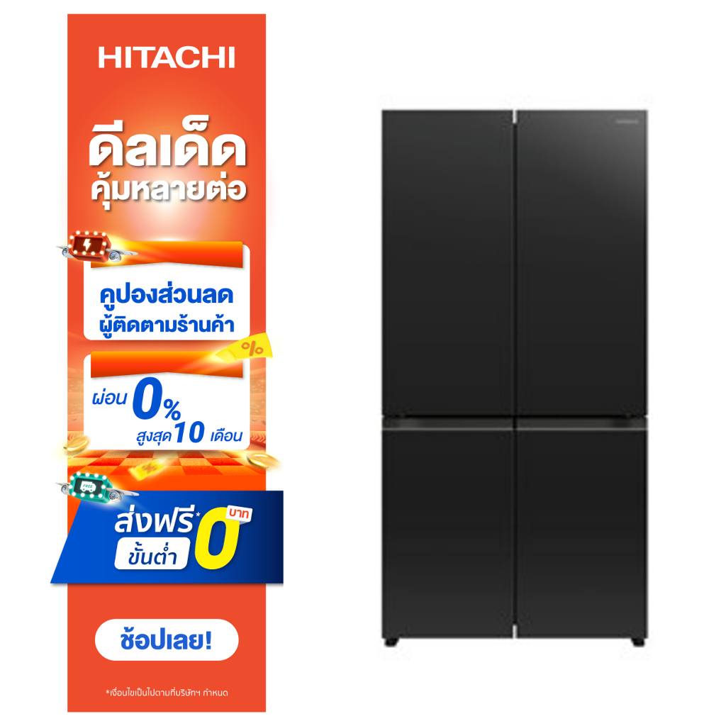 hitachi-ตู้เย็นมัลติดอร์-ฮิตาชิ-รุ่น-r-wb700pth2-french-bottom-freezer-22-8-คิว-645-ลิตร-สีglass-clear-black