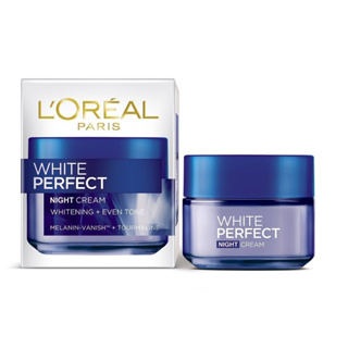 ลอรีอัล ปารีส ไวท์ เพอร์เฟ็กท์ ไนท์ครีม ครีมบำรุงผิวสูตรกลางคืน 50 มล.  LOREAL PARIS WHITE PERFECT NIGHT CREAM 50 ml