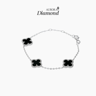 Aurora DIamond สร้อยข้อมือ Lucky Collection Clover Leaf ตัวเรือนเงินแท้ 92.5%