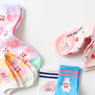 [พิมพ์โค้ด NOV15N ลด 15%] Chacha socks - ถุงเท้าข้อยาว bunny แบรนด์ kikiya ถุงเท้านำเข้าจากเกาหลี
