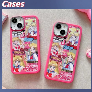 คูปองเคลม🎀เคสไอโ case for iphone 11 12 Sailor Moon Space electroplating mirrorเคส 14 13 12 11 pro max เคสมือถือกันกระแ