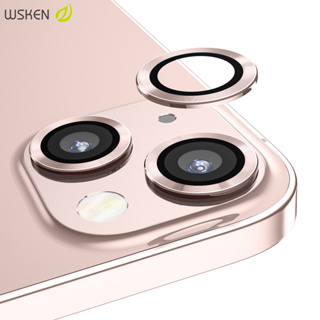 WSKEN ฝาครอบเลนส์ iPhone 13 mini ตัวป้องกันเลนส์กล้องกระจกนิรภัยอลูมิเนียมอัลลอยด์ 9H