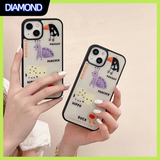 💲คูปองเคลม💲 case for iphone 11 12 นกยูงมินิมอล เคส 14 13 12 11 pro max ซิลิโคนกันแตก ป้องกันรอยขีดข่วน