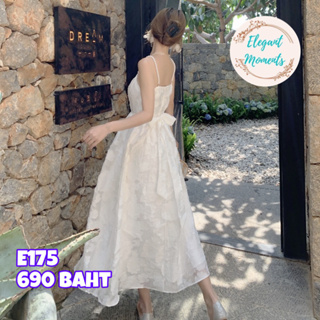 พร้อมส่งจากไทย ชุดแต่งงาน ชุดเจ้าสาว ชุดถ่ายพรีเวดดิ้ง ชุดafter party ชุดงานหมั้น เดรสยาว เดรสมินิมอล E175