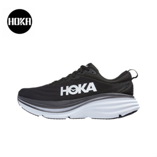 HOKA ONE ONE Bondi 8 Black and white ของแท้ 100 %  Sports shoes Running shoes style