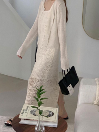 cpjgirlxx | Shine crochet knit Dress / Shirt ขายแยก ชุดผ้าฉลุ เกาหลี