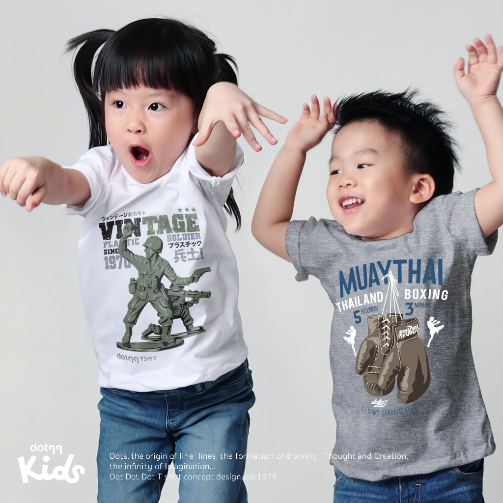dotdotdot-เสื้อยืดเด็ก-t-shirt-concept-design-ลายมวยไทย-และ-ทหาร