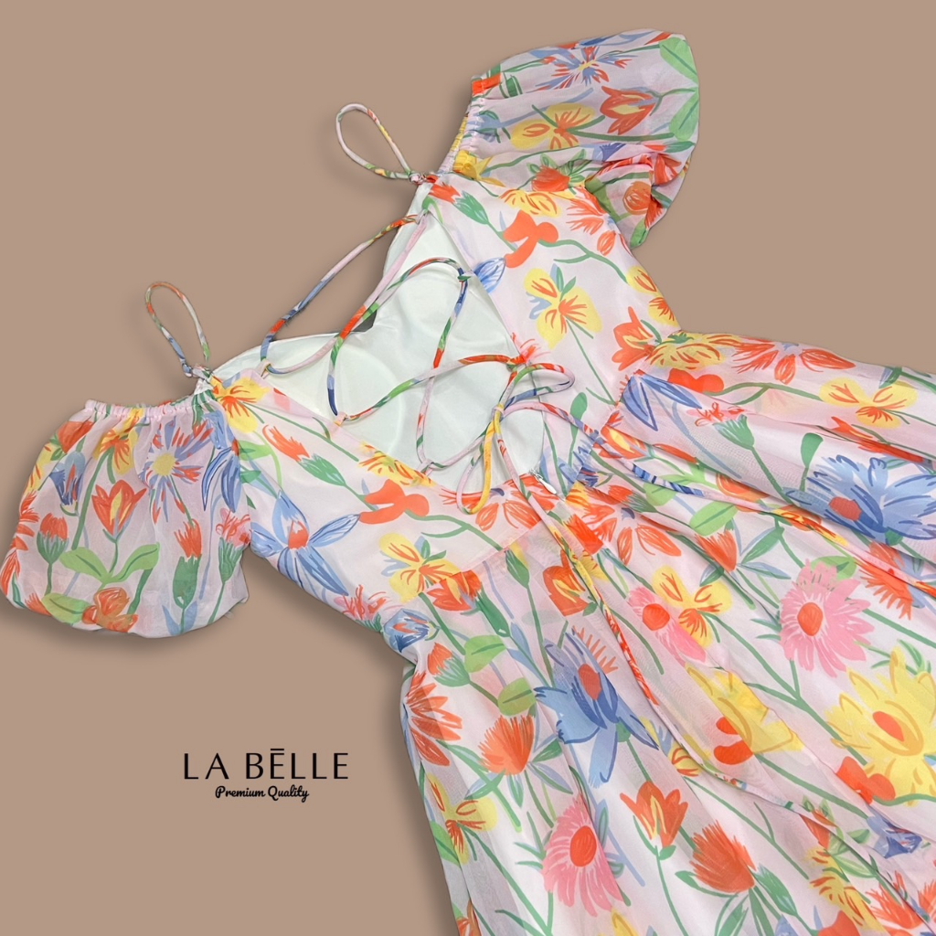 la-belle-เดรสผ้าชีฟองพิมพ์ลายดอกไม้-รบกวนเช็คสต๊อกก่อนกดสั่งซื้อ