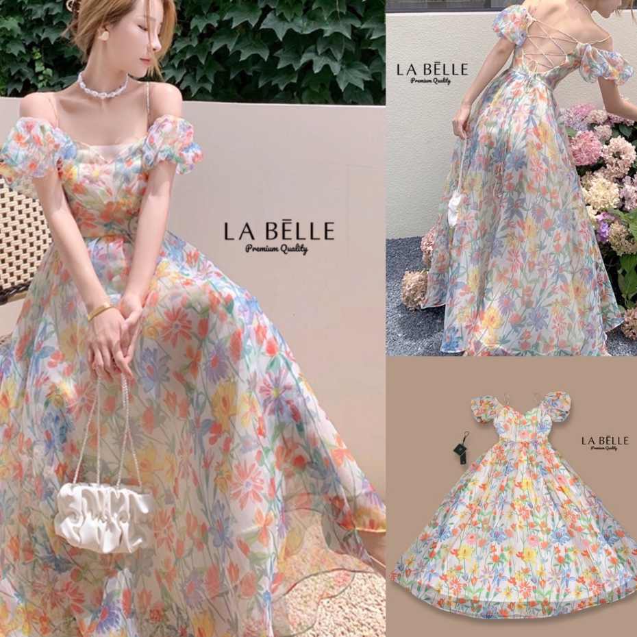 la-belle-เดรสผ้าชีฟองพิมพ์ลายดอกไม้-รบกวนเช็คสต๊อกก่อนกดสั่งซื้อ