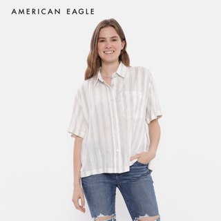 American Eagle Oversized Oxford Button-Up Shirt เสื้อเชิ้ต ผู้หญิง อ็อกฟอร์ด โอเวอร์ไซส์ (NWSB 035-5250-410)