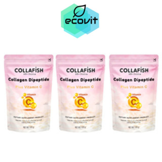 [3 ซอง] COLLAFISH Collagen Dipeptide Plus Vitamin C คอลลาฟิช คอลลาเจน ไดเปปไทด์พลัส วิตามินซี [120 g.]