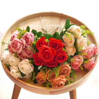 Bouquet | ช่อกุหลาบปลอม บูเก้ช่อสั้น ดอกไม้ปลอม จัดช่อดอกไม้ ไว้ตกแต่งบ้าน (B13) [พร้อมส่ง]