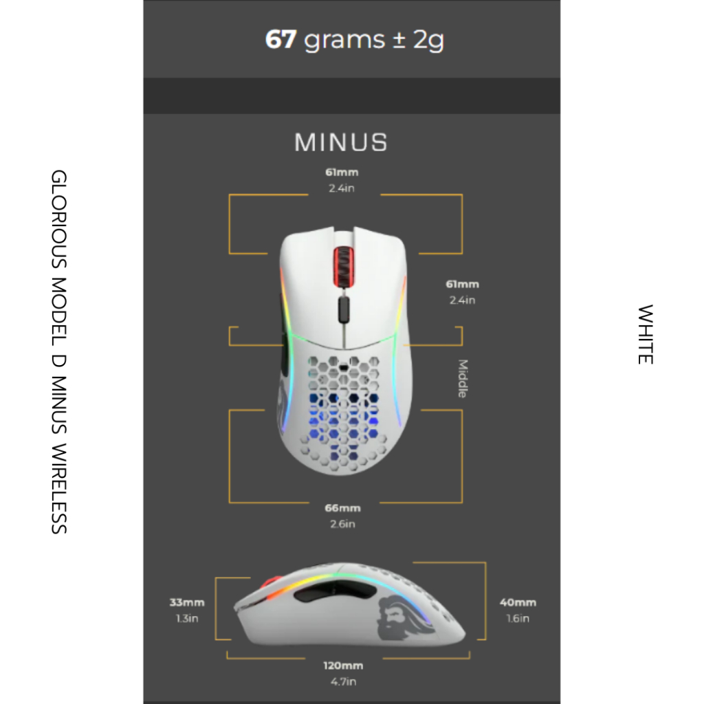 เมาส์ Glorious mouse Model D Wireless Matte Black and White by UTECh ...