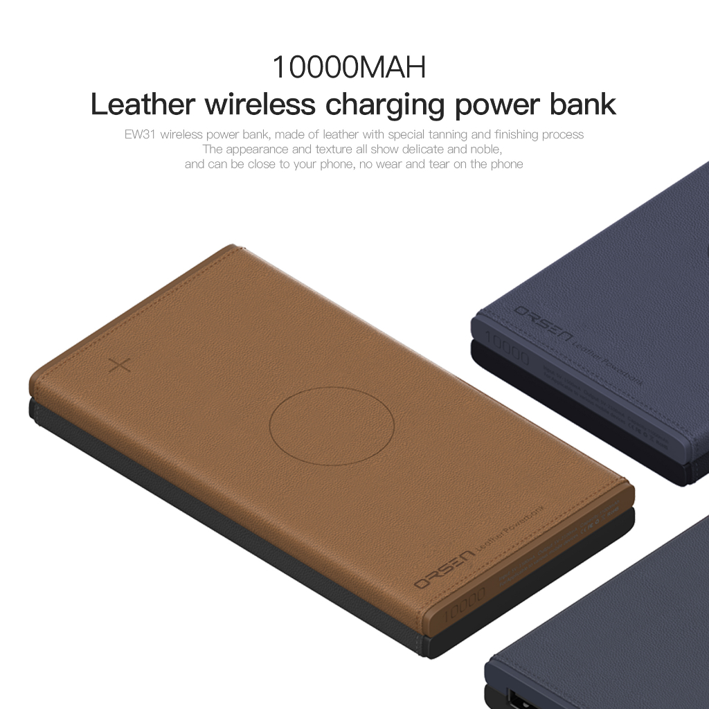 orsen-by-eloop-ew31-ชาร์จไร้สาย-หุ้มหนัง-power-bank-wireless-10000mah-แท้