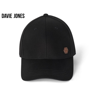 DAVIE JONES หมวกแก๊ป สีดำ Cotton cap in black CAP0003