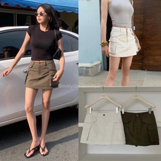 𝐍𝐄𝐖 𝐈𝐍📍cargo mini skirt🎧(SM490฿ฟรีส่ง) กระโปรงกางเกงคาร์โก้ รุ่นใหม่สับมากก!!! ดีไซน์เก๋ๆ มีกระเป๋าด้านข้าง ทรงสวย wg.we