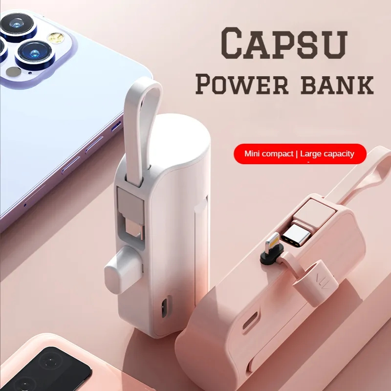 แบตสำรอง-5000mah-2a-power-bank-ชาร์จเร็ว-สำหรับip-type-c-มาพร้อมสายชาร์จ-fast-quick-charge