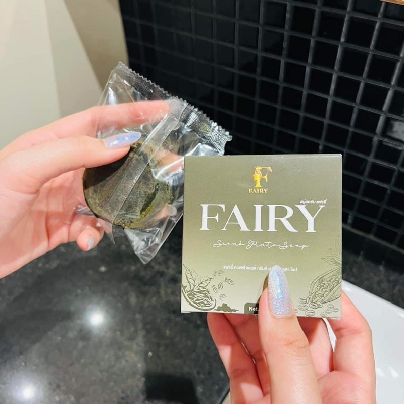 3-ก้อน-สบู่สครับแฟรรี่-fairy-scrub-gluta-soap-สครับกลูต้า-สครับเปิดผิวขาว-สครับแฟรี่-กลูต้าชาเขียว