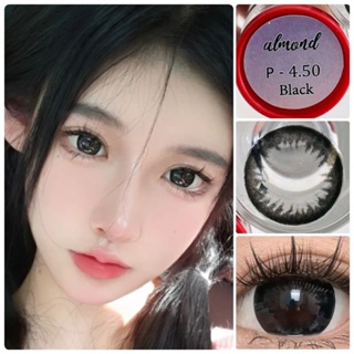 คอนแทคเลนส์ รุ่น Almond มีสีดำ Black มีค่าสายตา (0.00)-(-6.00)