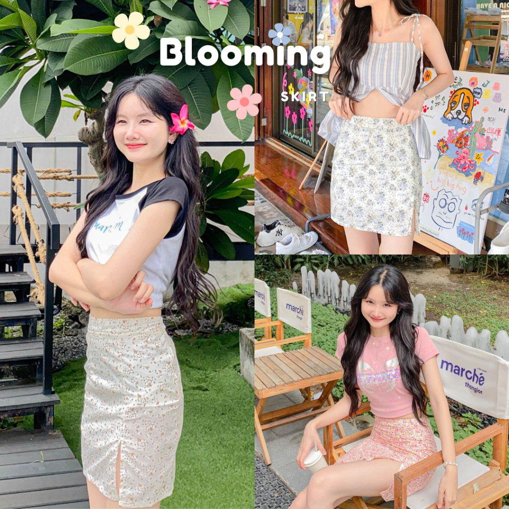 รุ่นใหม่-เฉพาะกระโปรง-ลดเหลือ-186-เมื่อใส่โค้ด-wqnbrz-กระโปรงทรงเอ-ลายดอกไม้-มีซับใน-ซิปข้าง-aprilsunday-bkk