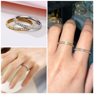 Lovely ring stanless steel | ส่งจากไทย🇹🇭 แหวนเพชรสแตนเลสหนา2mm.ไม่ลอกไม่ดำโดนน้ำโดนเหงื่อได้