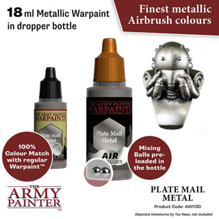 🔥มีของพร้อมส่ง🔥 Army Painter Air Plate Mail Metal - 18ml AP-AW1130 สีอะคริลิค สูตรพ่น กับ Airbrush Water Based Acrylic
