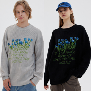เสื้อแขนยาวกันหนาวไหมพรมลายดอกไม้เมืองหนาว Premium Sweater flower