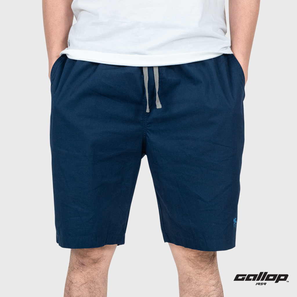 GALLOP : Twill Shorts กางเกงขาสั้นเอวยางยืด รุ่น GS9027 โทนสี Classic ...