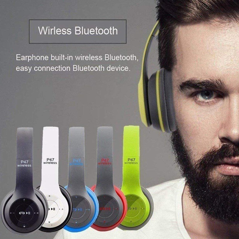 หูฟัง-บลูทูธไร้สาย-p47-wireless-headphones-คมชัด-รับสายสนทนา-หูฟังครอบหู-เบสแน่นๆ-คละสี