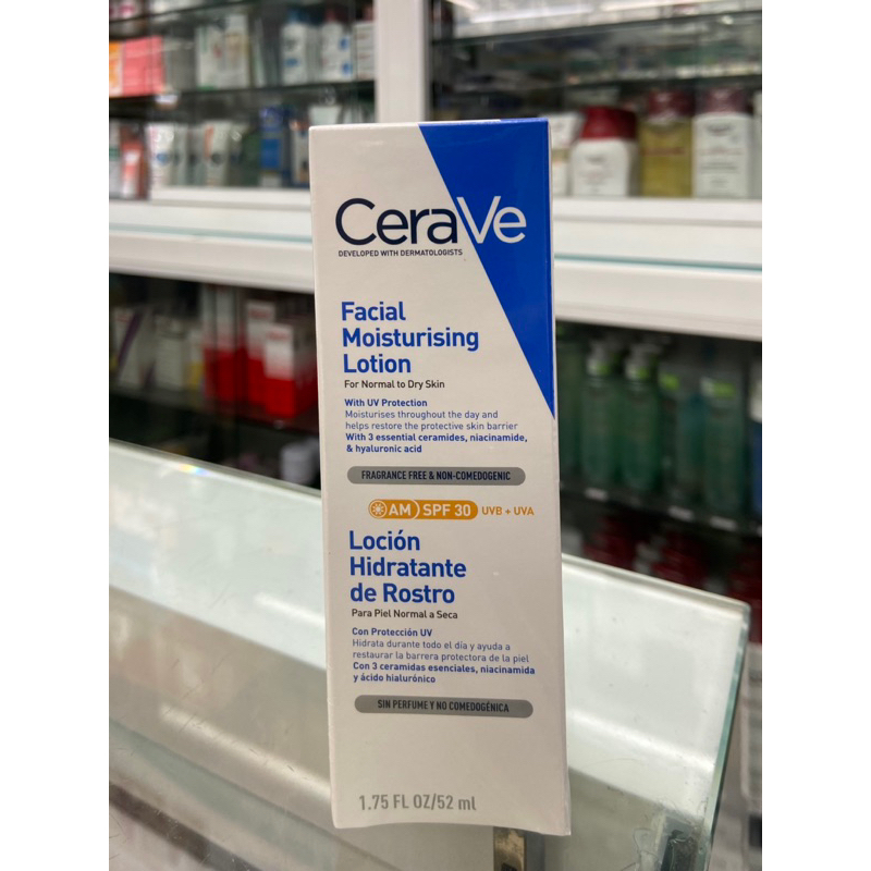 เซราวี AM โลชั่นสำหรับผิวหน้า CERAVE FACIAL MOIST LOTION 52ML ฉลากไทย exp.31/3/26