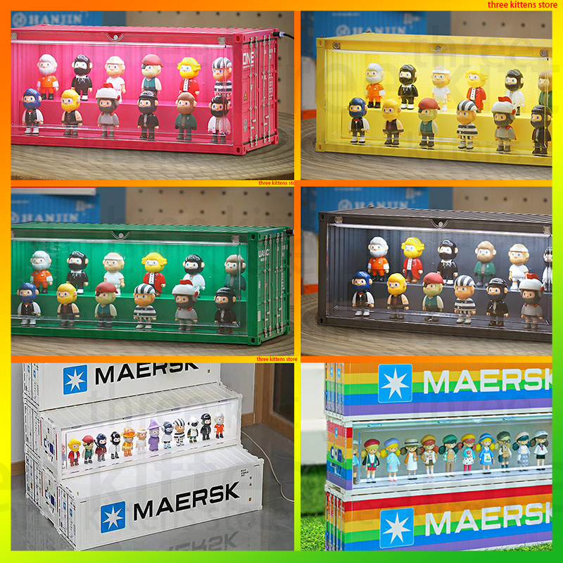 กล่องเก็บฟิกเกอร์-มีไฟ-กล่องโมเดลตู้-container-พร้อมไฟ-led-popmart