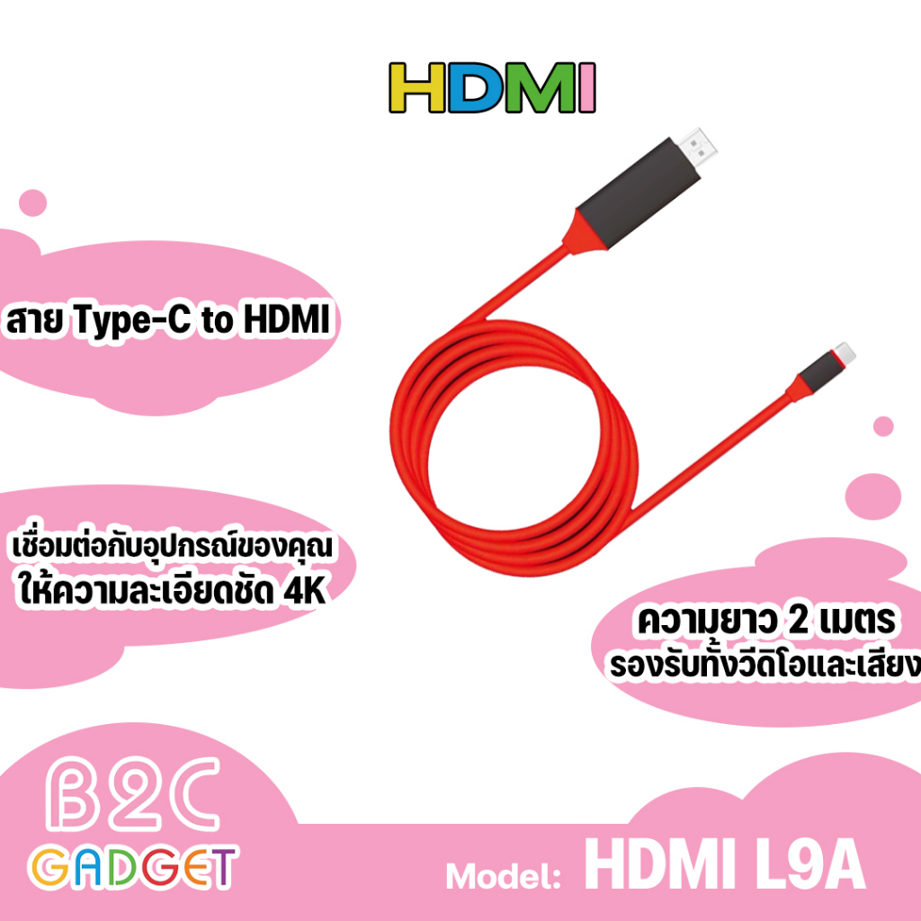 hdtv-hdmi-type-c-cable-4k-adapter-cable-fors8-s8-s9-mate10-hdmi-สำหรับ-แอนดรอย์-ฉายภาพจากมือถือ-ไปยังtv