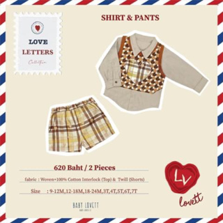 baby lovett love letters 5T กางเกงใหม่ เสื้อใส่ 1 ครั้ง