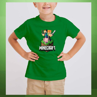 เสื้อเด็ก minecraft เสื้อเกมส์ สำหรับเด็กและผู้ใหญ่ เซท A