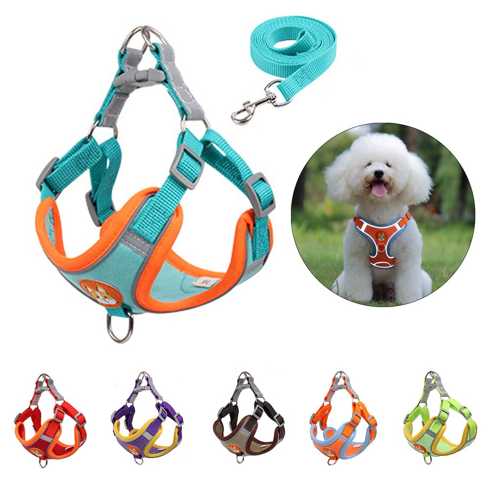 Pet Dog Harness and Leash Set Adjustable Puppy Cat Harness Vest