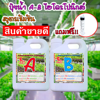 ปุ๋ยไฮโดรโปรนิกส์ AB ปุ๋ยน้ำ ใช้ปลูกผักสลัด ผักกินผล กินใบ ขนาด 1 ลิตร 1000ml, 500ml, 250ml [แถม หลอดตวงปุ๋ย 20 ml]