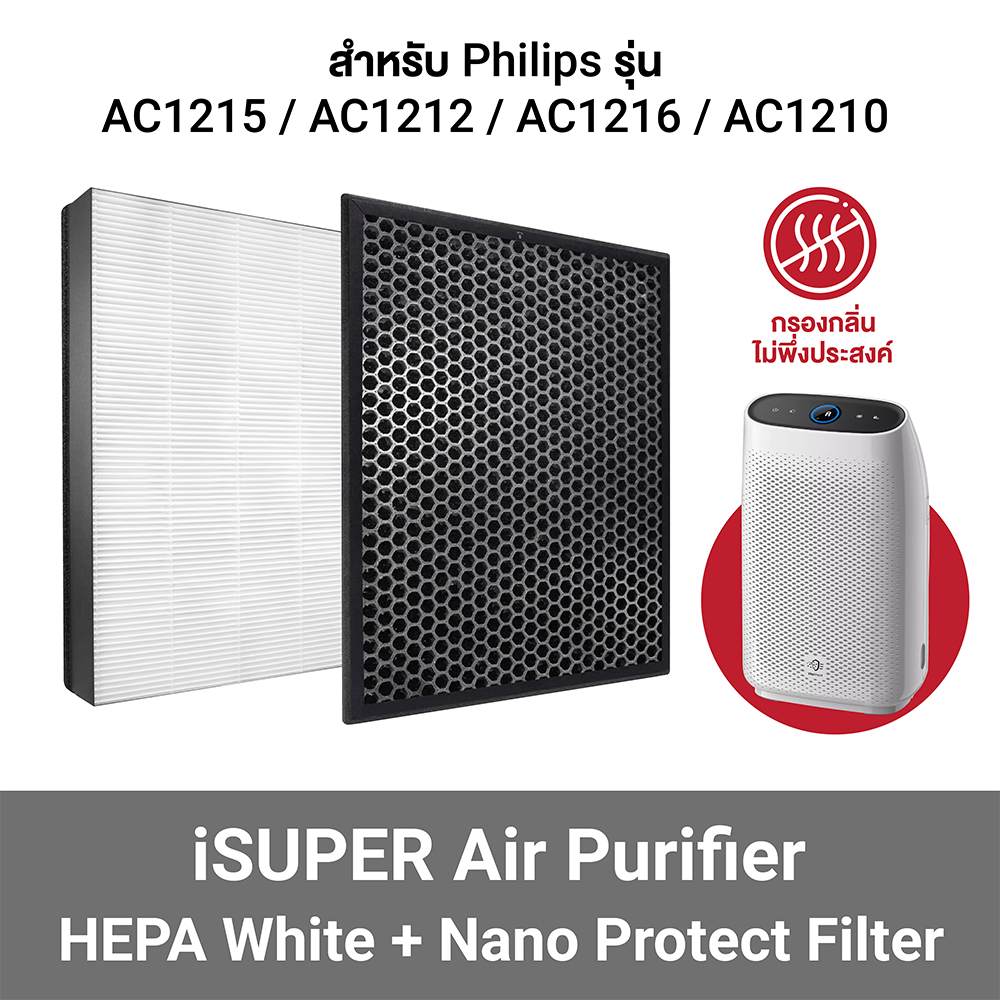[ราคาพิเศษ 599บ.] iSuper ไส้กรอง สำหรับ Philips รุ่น AC1215 / AC1212 ...