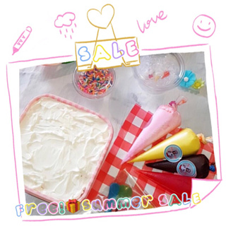 สินค้า โปร🌈🌤Summer SALE🎂🎁DIY Korean Cake Box + ฟรี!ได้ครีมเค้ก 4 ถุง/สี❤️เค้กมินิมอลเกาหลี อบ สด ใหม่ พร้อมส่งทั่วไทย