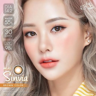 💟 ลายใหม่ Kitty Kawaii ๑ mini Sinvia สายตา -00 ถึง -1000 brown gray Contactlens บิ๊กอาย คอนแทคเลนส์