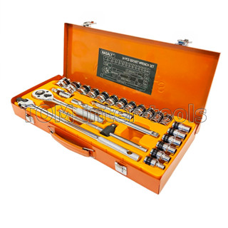 ชุดบล็อก NASALY 24ชิ้น ประแจบล็อก 4หุน(1/2) เครื่องมือช่าง SOCKET WRENCH SET (Anton)