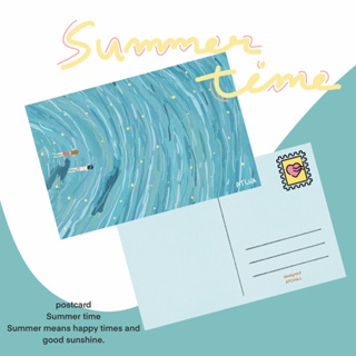 โปสการ์ด Postcard พิมพ์หน้าหลัง happy star &amp; summer time การ์ด - Atcha.l